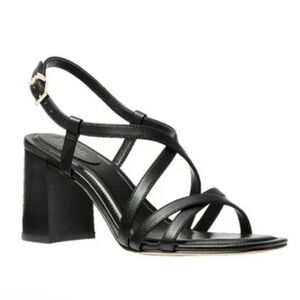Intentionally Blank Naples Black Leather Heeled Sandals Size 37 / 6.5-7